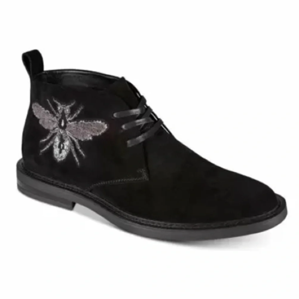NEW INC International Concepts Mens Darius Patch Chukkas Boots, Size 11, Black